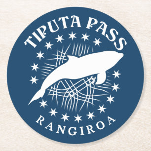 Dolphin Scuba Diving Rangiroa Lagoon - Tiputa Pass Round Paper Coaster