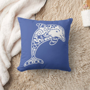 Dolphin sea animal mandala cushion