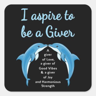 Dolphin Sea Dolphins Animal Water Ocean Funny Gift Square Sticker