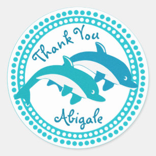 Dolphin Sea Life Thank You Classic Round Sticker