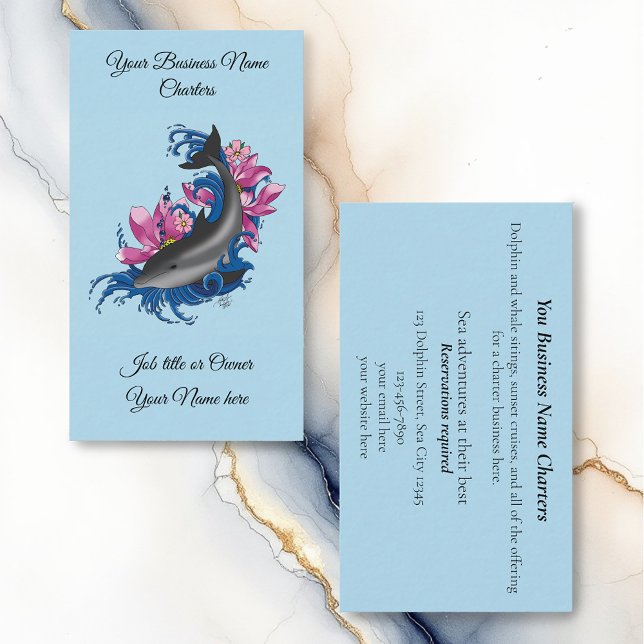 Dolphin Sea/ Ocean Charter Business Cards (Creator Uploaded)