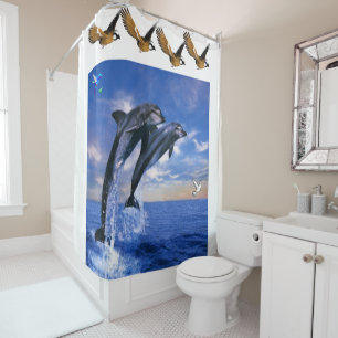 Dolphin shower curtain