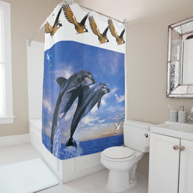 Dolphin shower curtain (In Situ)