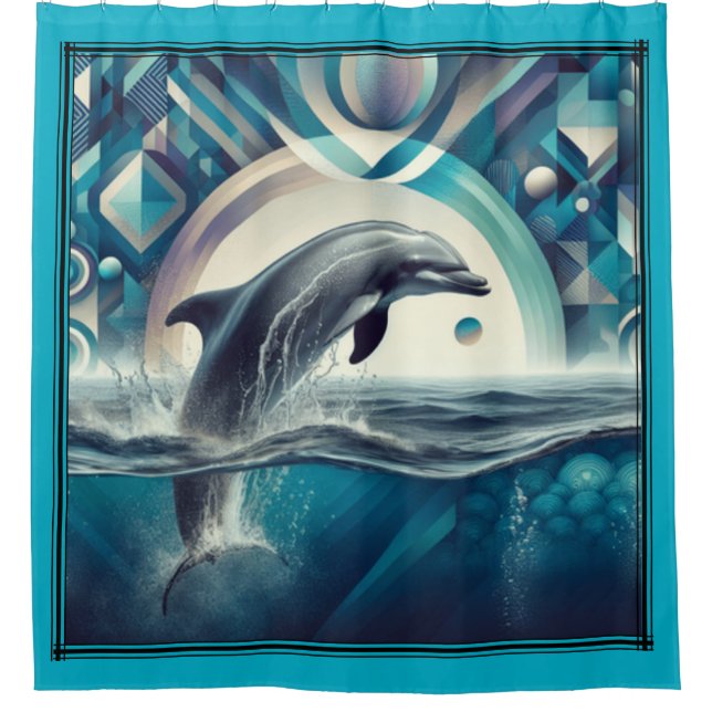 Dolphin shower curtain. curtain (Front)