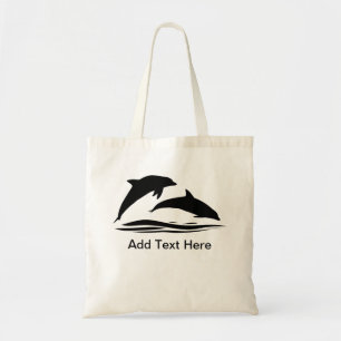 Dolphin Silhouette Add Text Tote Bag