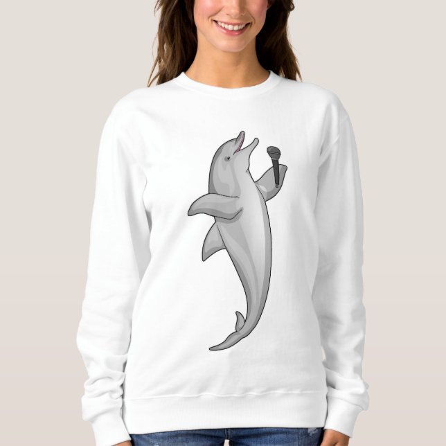 Dolphin Singer Microphone Sweatshirt (Front)