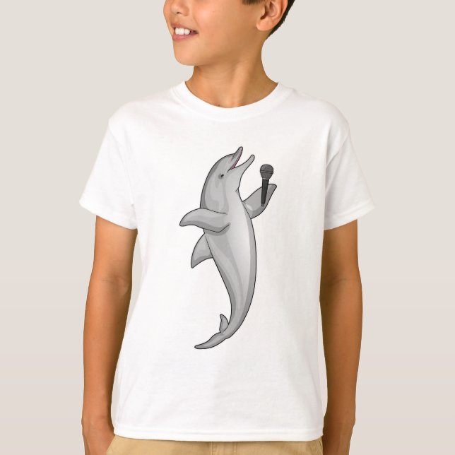 Dolphin Singer Microphone T-Shirt (Front)