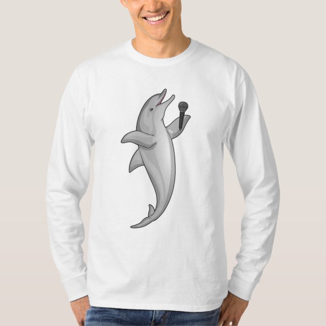 Dolphin Singer Microphone T-Shirt (Front)
