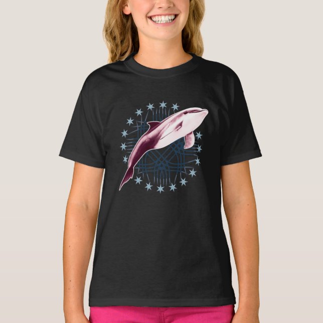 Dolphin Slick Graphic Design T-Shirt (Front)