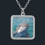 Dolphin Smile Silver Plated Necklace<br><div class="desc">This beautiful dolphin expresses delight in seeing you. Just what every dolphin lover wants!</div>