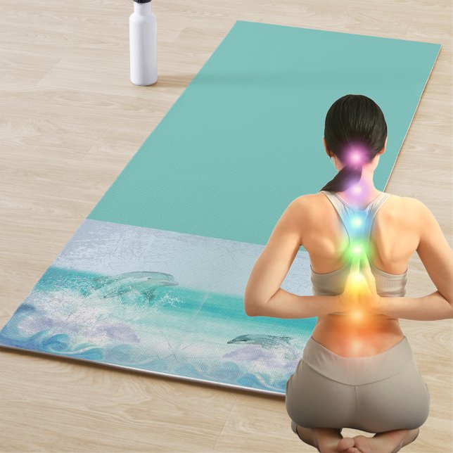 Dolphin Splash Artistic Yoga Mat (Creator Uploaded)