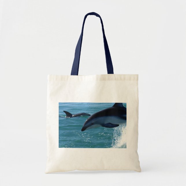 Dolphin Splash Destiny Beach Ocean Nature Tote Bag (Front)