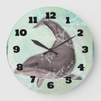 Dolphin Splashing Around in Aqua Green Water