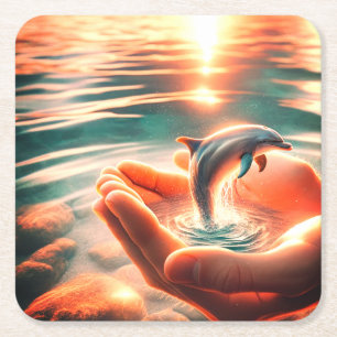 Dolphin Square Paper Coaster