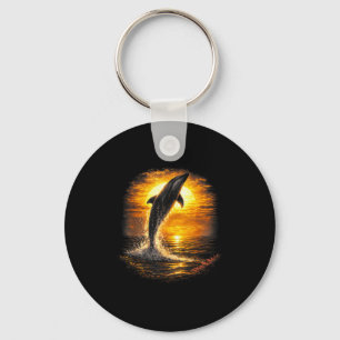 Dolphin sunset ocean beach nature coastal vibes key ring