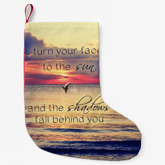 Dolphin Sunset Small Christmas Stocking (Front)