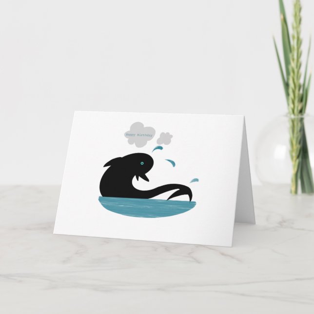 Dolphin Swimming Birthday Card (Front)