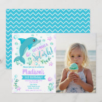 Dolphin Swimming Pool Party Photo Birthday
