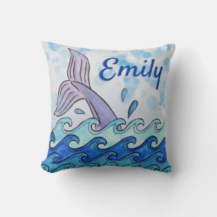 Dolphin Tail In Ocean Personalised Cushion