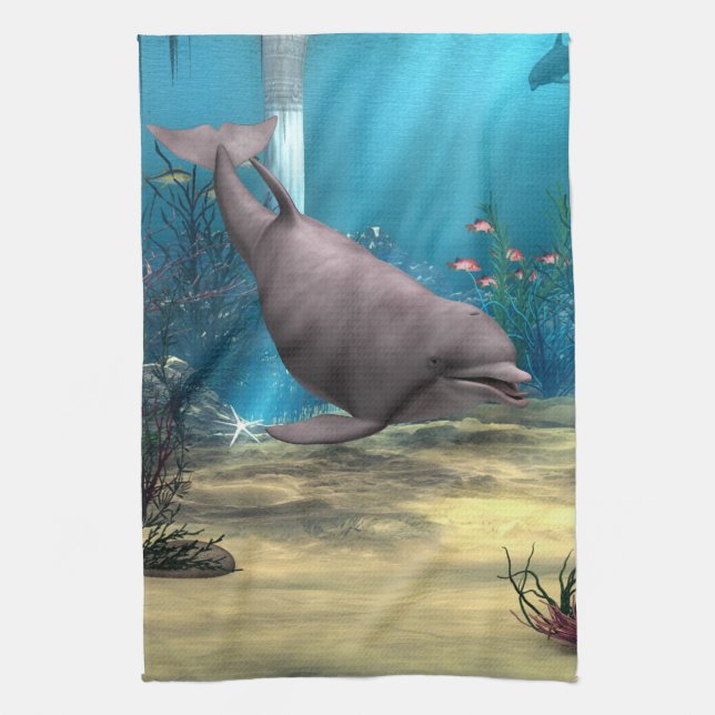 Dolphin Tea Towel (Vertical)