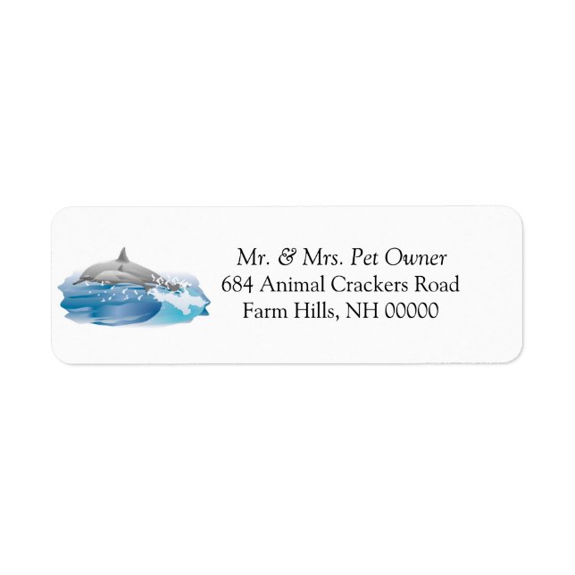 Dolphin Theme Return Address Labels Stickers (Front)