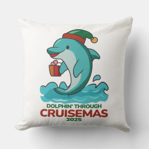 Dolphin’ Through Cruisemas 2025 Cushion