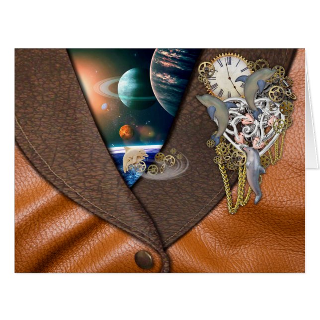 Dolphin time on leather (Front Horizontal)