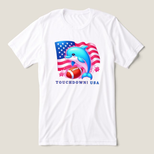 Dolphin Touchdown USA Tri-Blend Shirt (Design Front)