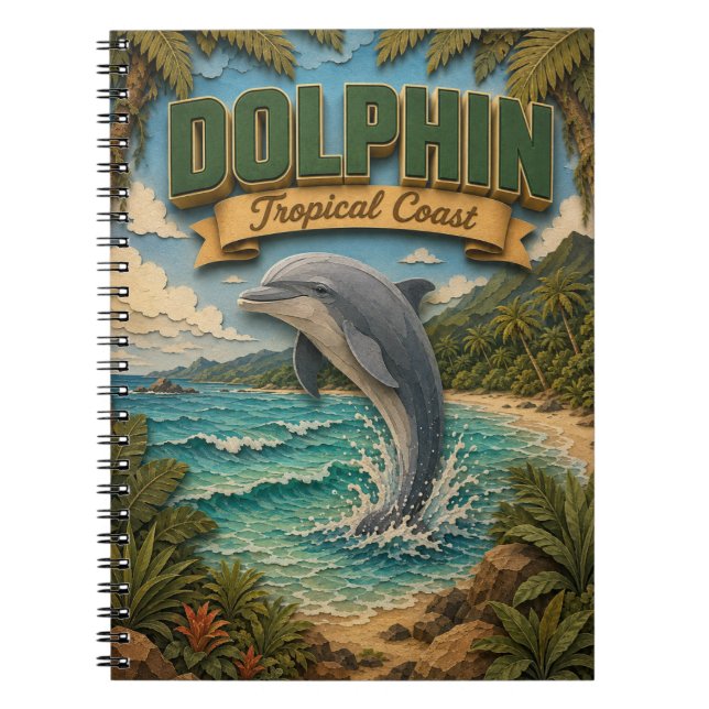 Dolphin Tropical Coast POPCUT Notebook (Front)