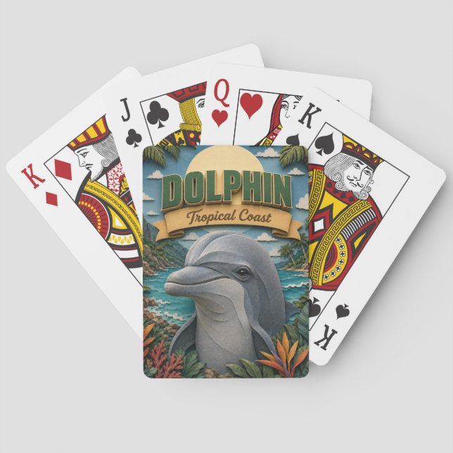 Dolphin Tropical Coast POPCUT Playing Cards (Back)