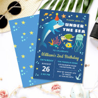 Dolphin Turtle Jellyfish Under The Sea Birthday