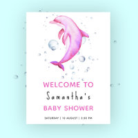 Dolphin under the sea baby shower welcome