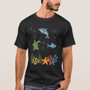 Dolphin Underwater Kids Sea Turtle T-Shirt