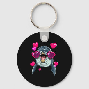 Dolphin Valentine Shirt Heart Sea Animal Whale Dol Key Ring