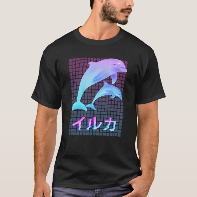Dolphin Vaporwave Aesthetic T-Shirt (Front)