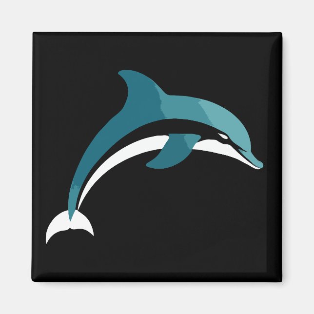 Dolphin Vector Art Animal Modern Urban Graphic  Magnet (Front)
