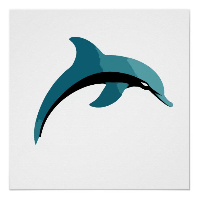 Dolphin Vector Art Animal Modern Urban Graphic  Poster (Front)