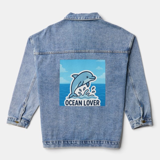  Dolphin Vibes Denim Jacket (Back)