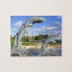 Dolphin Water Statue Colorado. Jigsaw Puzzle