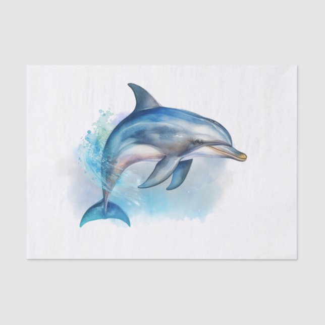 Dolphin Watercolor Tissue Paper (Front)