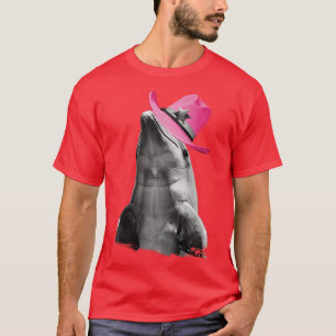 Dolphin Wearing Pink Cowboy Hat Cowgirl T-Shirt