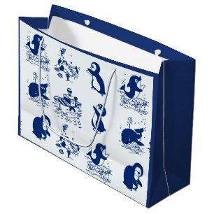 Dolphin, Whales and Penguins Large Gift Bag