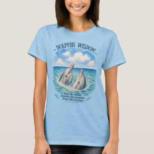 Dolphin Wisdom Watercolor Ocean Scene T-Shirt