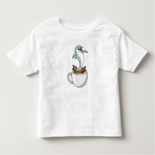 Dolphin with Cup of Coffee Toddler T-Shirt