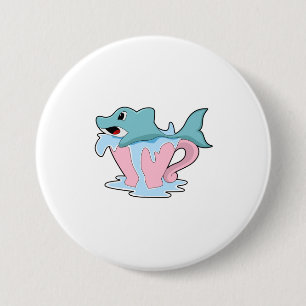 Dolphin with Cup of Water.PNG 7.5 Cm Round Badge