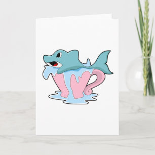 Dolphin with Cup of Water.PNG Card
