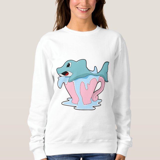 Dolphin with Cup of Water.PNG Sweatshirt (Front)