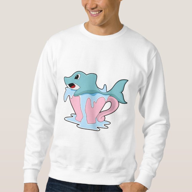 Dolphin with Cup of Water.PNG Sweatshirt (Front)