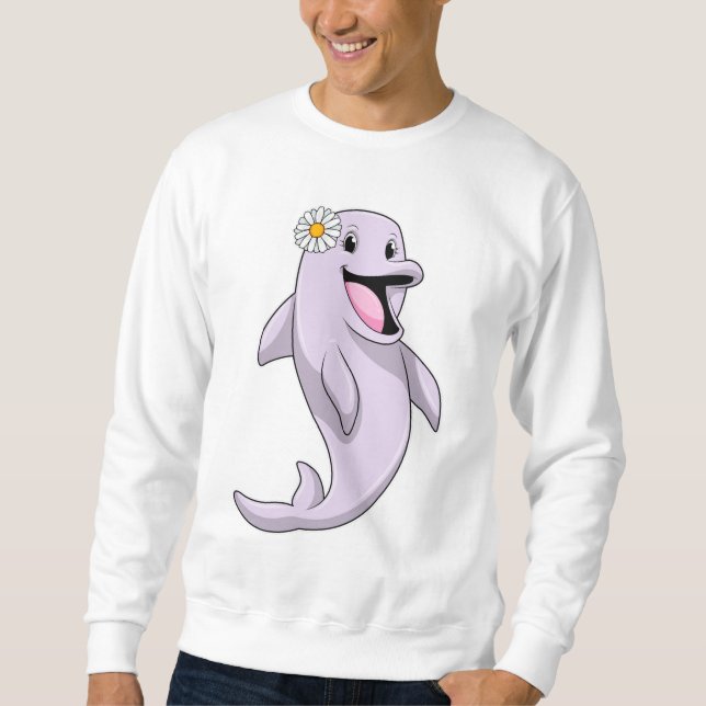 Dolphin with Daisy Flower Sweatshirt (Front)
