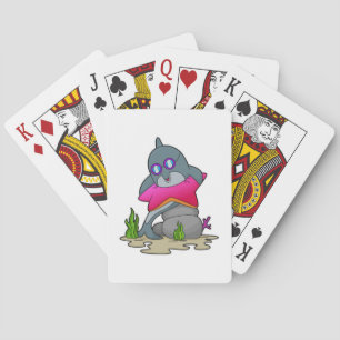 Dolphin with Glasses Playing Cards